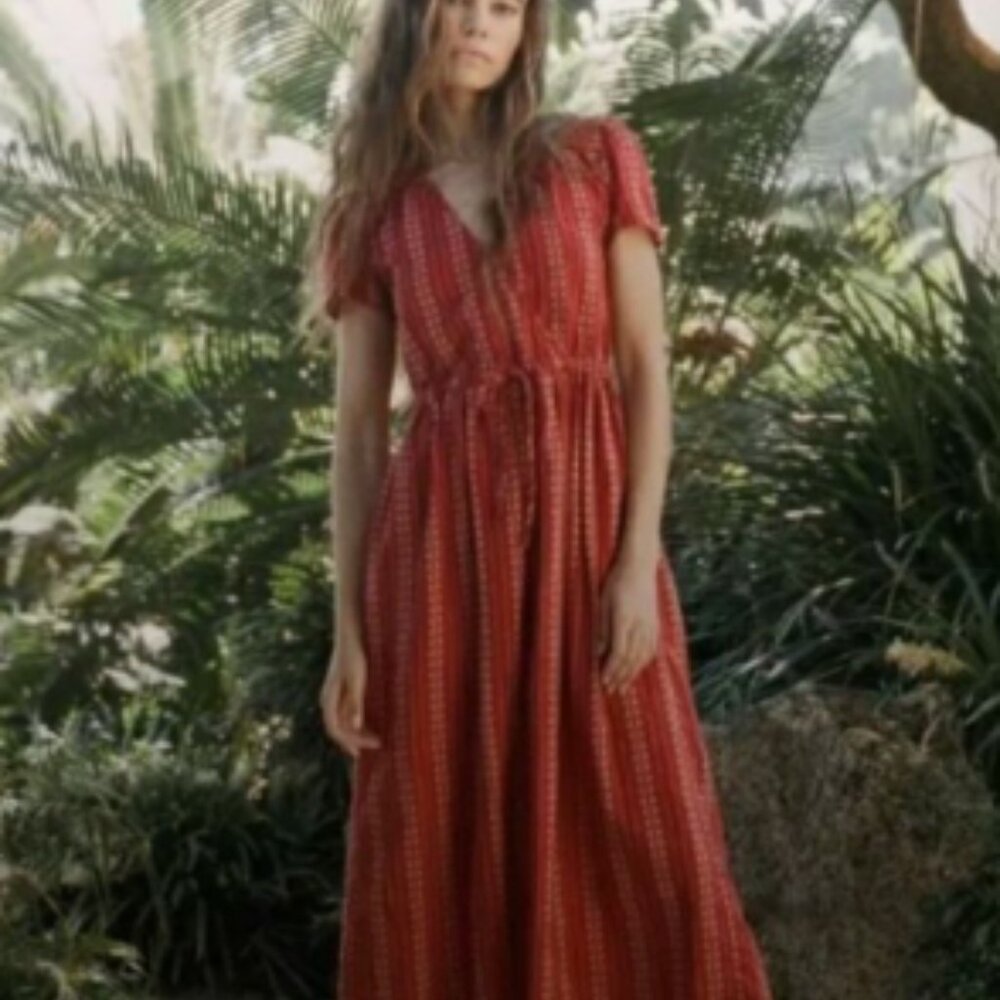 Christy Dawn The Simple Dawn Dress Hibiscus Zinnia Stripe NWT